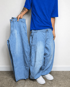 Calça barrel dazzling SUPER LARGA azul claro