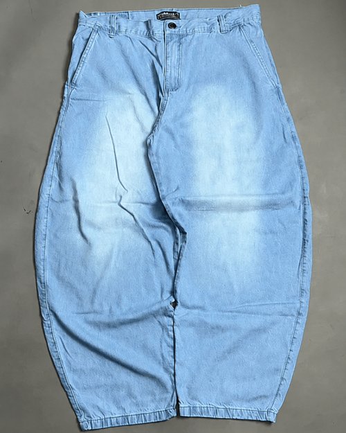 Calça barrel dazzling SUPER LARGA azul claro
