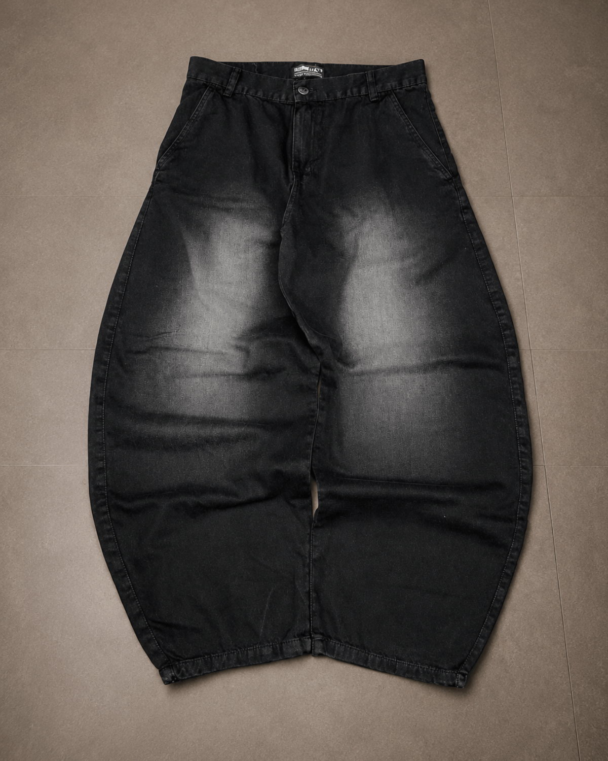 Calça barrel dazzling SUPER LARGA jeans preto estonado